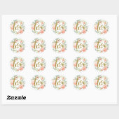 2. Geburtstag Pink Gold Floral Wraath Sticker (Blatt)