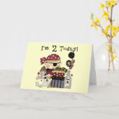 2. Geburtstag Pirate Tshirts und Geschenke Karte (Gelbe Blume)