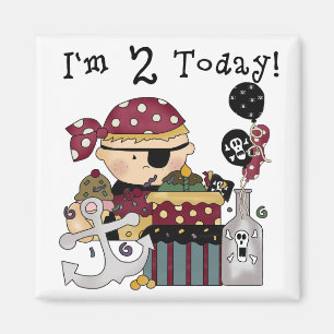 2. Geburtstag Pirate Tshirts und Geschenke Magnet