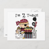 2. Geburtstag Pirate Tshirts und Geschenke Postkarte (Vorne/Hinten)