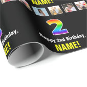 2. Geburtstag: Regenbogen "2"; benutzerdefinierte Geschenkpapier (Rolleneckpunkt)