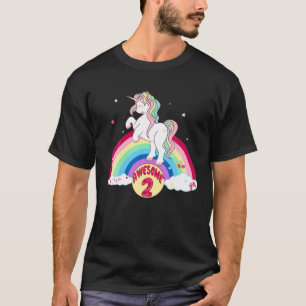 2. Geburtstag Regenbogen Einhorn Tolles Outfit Par T-Shirt