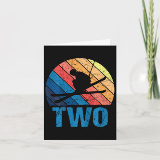 2. Geburtstag Retro Skifahren 2 Jahre Jungen Mädch Karte