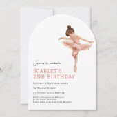 2. Geburtstag Rosa Ballet Mädchen Tutu Einladung (Vorderseite)