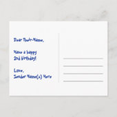 2. Geburtstag: Rosa Streifen & Herz, Regenbogen 2 Postkarte (Rückseite)