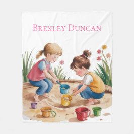 2. Geburtstag Sandbox Girl Party Geschenk Fleecedecke