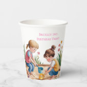 2. Geburtstag Sandbox Girl Party Pappbecher (Vorderseite)