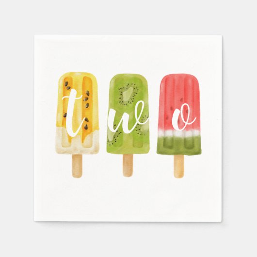 2. Geburtstag Sommer Popsiruce Eis Party Serviette (Vorderseite)