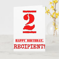 2. Geburtstag: Spaß, Red Rubber Briefmarke Inspiri