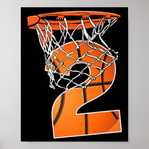 2. Geburtstag Sport 2 Jahre alter Basketball 2 Boy Poster
