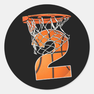 2. Geburtstag Sport 2 Jahre alter Basketball 2 Boy Runder Aufkleber