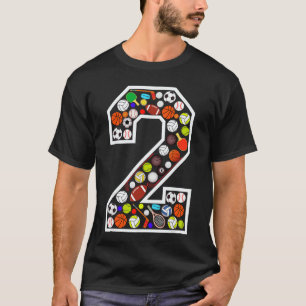 2. Geburtstag Sport Große Zahlwo 2 Jahre alter Jun T-Shirt