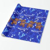 2. Geburtstag Tanz Teddy Bears Geschenkpapier (Ungerollt)