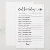 2. Geburtstag Trivia editierbares Spiel (Vorne/Hinten)