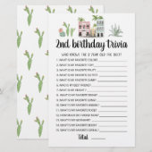 2. Geburtstag Trivia editierbares Spiel (Vorne/Hinten)