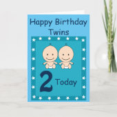 2. Geburtstag - Twin Boys Karte (Vorderseite)