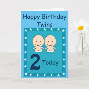 2. Geburtstag - Twin Boys Karte