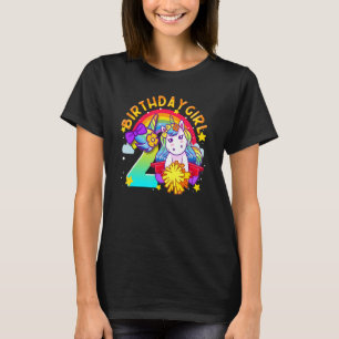 2. Geburtstag Unicorn Cheerleader Girl Rainbow Che T-Shirt