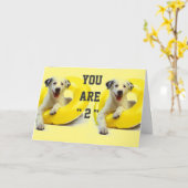 "2." GEBURTSTAG" VOLLER SPASS UND KISSEN, AUCH! KARTE (Gelbe Blume)