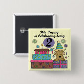 2. Geburtstag Welpenhemden und Geschenke Button (Vorne & Hinten)