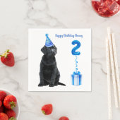 2. Geburtstag Welpenthema - Niedlicher Hund Blue B Serviette (Beispiel)