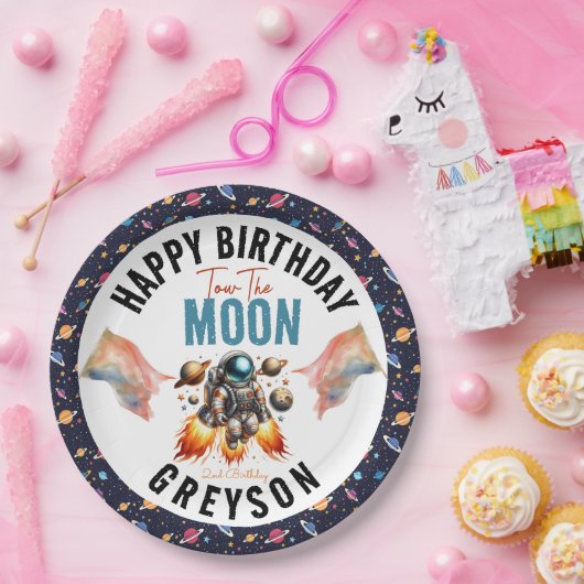 2. Geburtstag Weltraum starten Pappteller (Party)