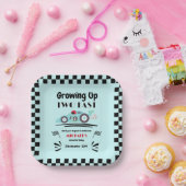 2. Geburtstag: Zwei blaue Rennwagen wachsen Pappteller (Party)