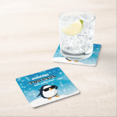 2. Geburtstag Zwei Coole Pinguin-Junge Rechteckiger Pappuntersetzer (Vor Ort)