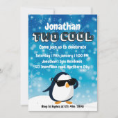 2. Geburtstag Zwei Cooler Pinguin Junge Einladung (Vorderseite)