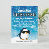 2. Geburtstag Zwei Cooler Pinguin Junge Einladung (Stehend Vorderseite)