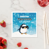 2. Geburtstag Zwei Cooler Pinguin Junge Serviette (Beispiel)