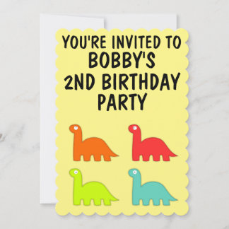 2. GEBURTSTAG ZWEI INVITATIONST-REX DINO EINLADUNG