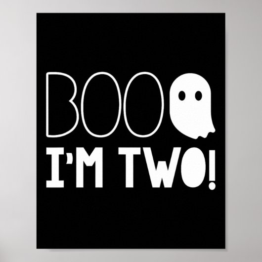 2. Geburtstag Zwei Jahre alt Boo ich bin zwei! Hal Poster (Vorne)