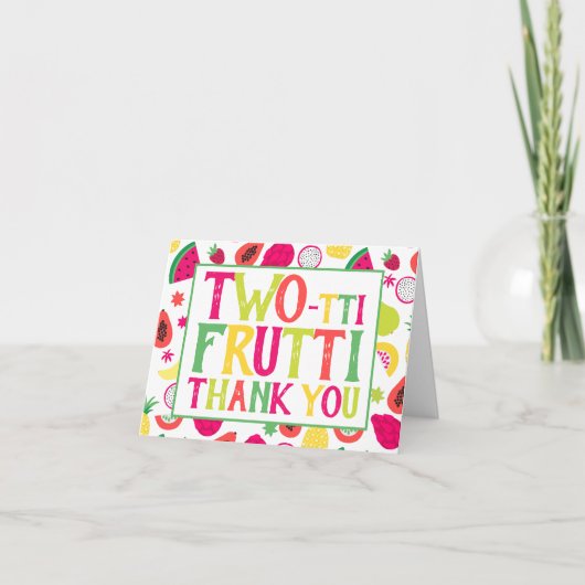 2. Geburtstag Zwei-tti Frutti Frutti Fruit Danke (Vorderseite)