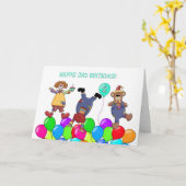 2. Geburtstags-Clowns Balloons Karte (Gelbe Blume)