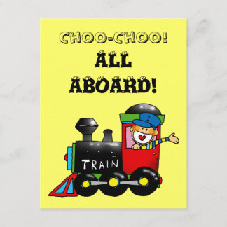 2. Geburtstags-Party choo choo Zugs Einladung