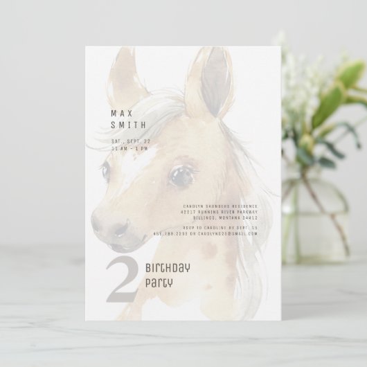 2. Geburtstags-Party Einladung (Stehend Vorderseite)