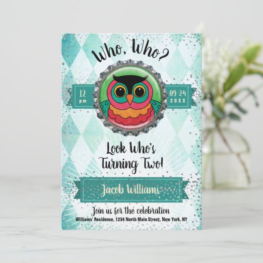 2. Geburtstags-Party Einladung (Stehend Vorderseite)