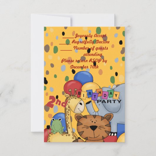 2. Geburtstags-Party Einladung (Vorderseite)