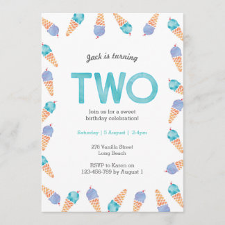 2. Geburtstags-Party | Einladung von Eiscreme