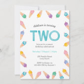 2. Geburtstags-Party | Einladung von Rainbow Ice (Vorderseite)