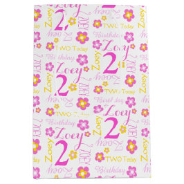 2. Geburtstags Rosa Gelbe individuelle Name Gesche Mittlere Geschenktüte