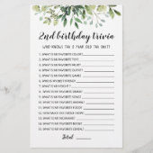 2. Geburtstags-Trivia-Spiel (Vorderseite)