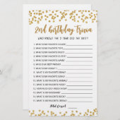 2. Geburtstags-Trivia-Spiel (Vorne/Hinten)