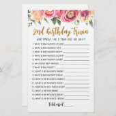 2. Geburtstags-Trivia-Spiel (Vorne/Hinten)