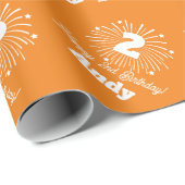 2. Geburtstagsbaby Custom Fest Party Geschenkpapier (Rolleneckpunkt)