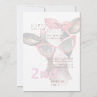 2. Geburtstagsbrille auf rosa Kuh Pink