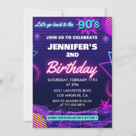 2. Geburtstagseinladung 90er Jahre thematisch Retr Einladung