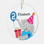 2. GeburtstagsElephant Keramik Ornament (Links)