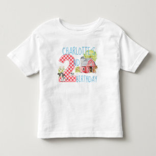 2. Geburtstagsfarm Barnyard Tier Geburtstag Kleinkind T-shirt